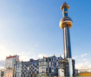 Vienna Danube: Hundertwasser designed waste plant Spittelau