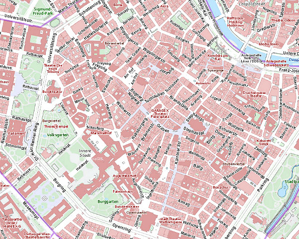 Karte von Wien: Stadtplan