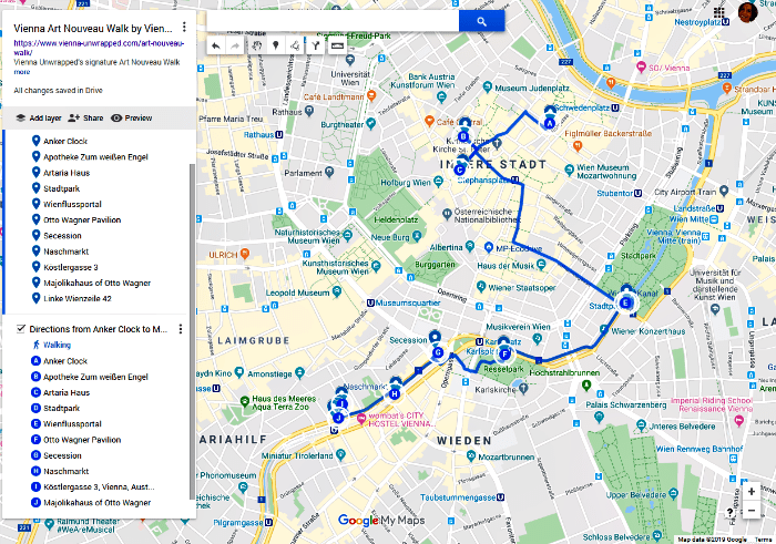 Vienna Art Nouveau Map And Walking Route