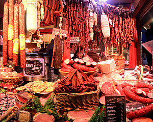 Vienna Christmas Market Am Hof: sausage stand